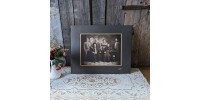 Grande photo famille antique noir et blanc